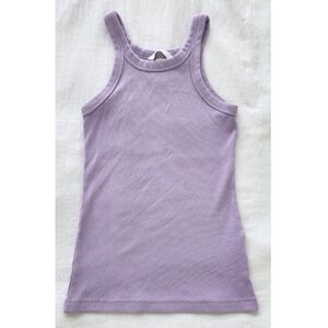 H&M Ribbed Racerback Tank Top in Light Purple (Lavender) | XS